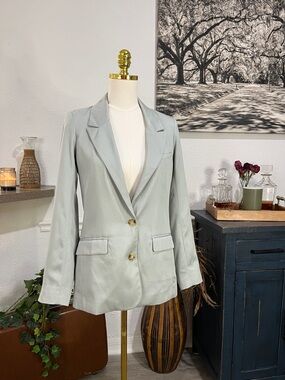 Abercrombie & Fitch Pale Sage Single-Breasted Blazer Small NWT